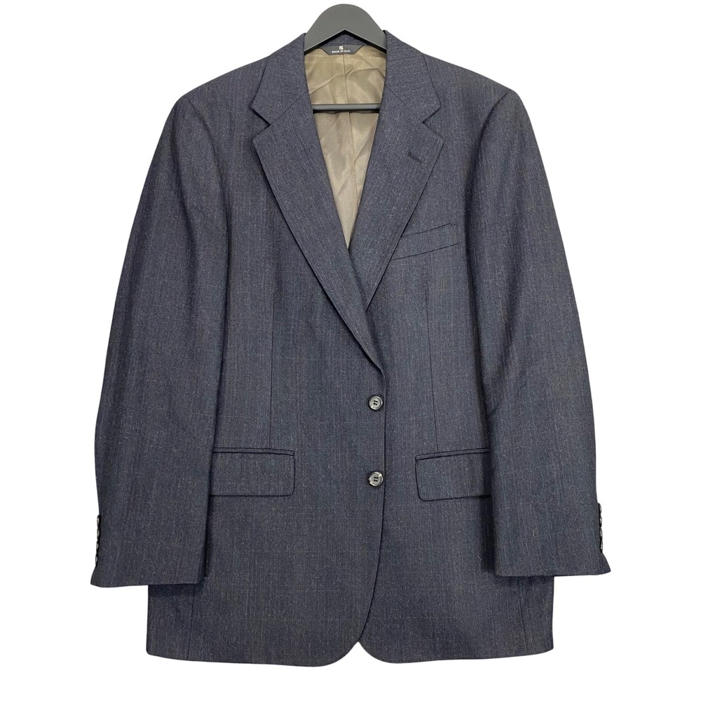 Vintage Polo Ralph Lauren University Club Wool Blazer Mens 38R 40 Gray Plaid USA